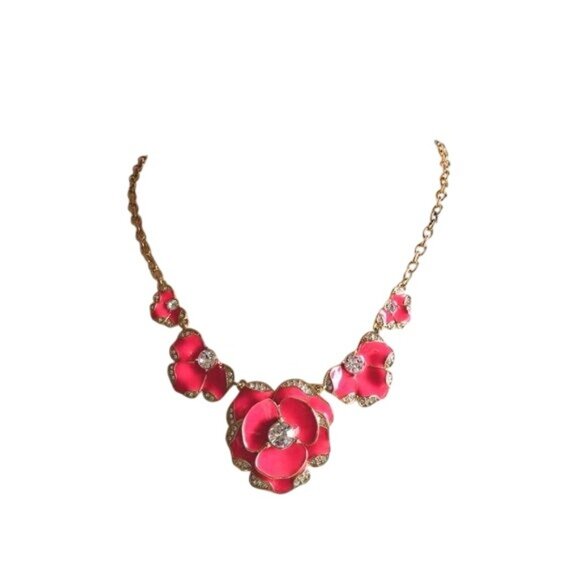 Kate Spade Beach House Pink Floral Statement Necklace - Picture 2 of 7